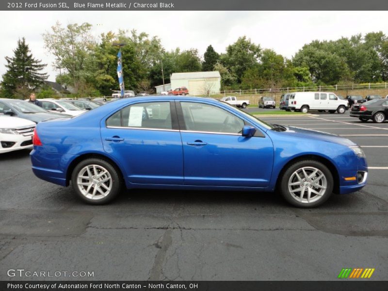 Blue Flame Metallic / Charcoal Black 2012 Ford Fusion SEL