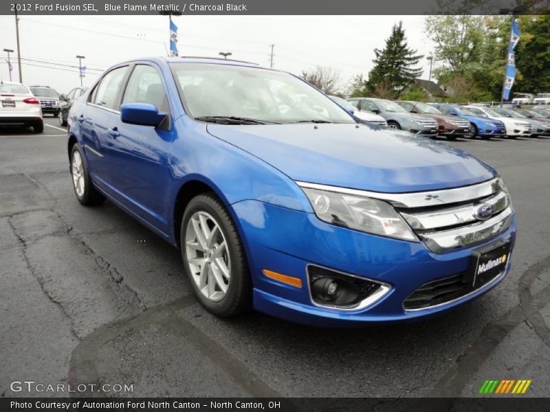 Blue Flame Metallic / Charcoal Black 2012 Ford Fusion SEL