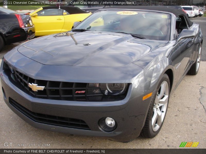 Cyber Gray Metallic / Inferno Orange/Black 2011 Chevrolet Camaro LT/RS Convertible