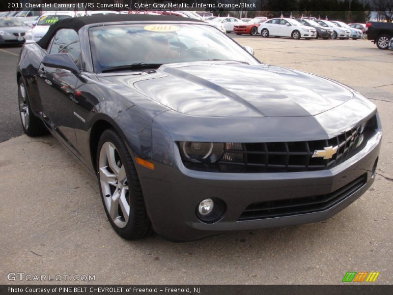 Cyber Gray Metallic / Inferno Orange/Black 2011 Chevrolet Camaro LT/RS Convertible