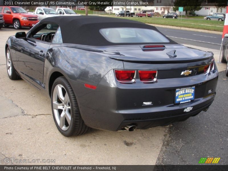 Cyber Gray Metallic / Inferno Orange/Black 2011 Chevrolet Camaro LT/RS Convertible