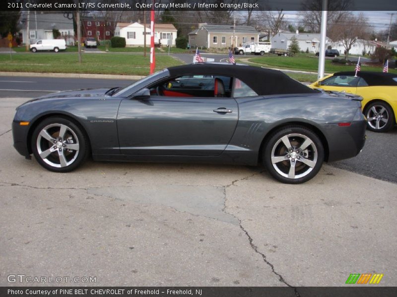 Cyber Gray Metallic / Inferno Orange/Black 2011 Chevrolet Camaro LT/RS Convertible