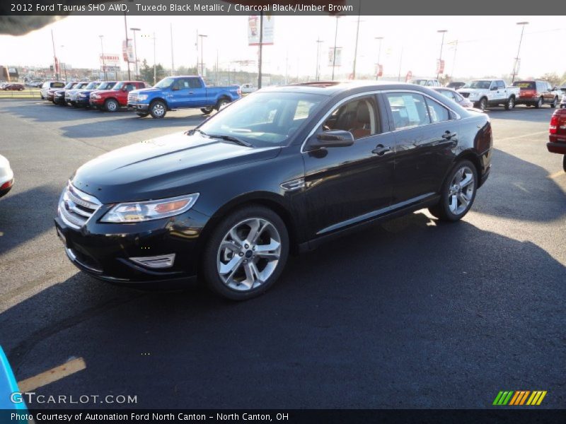 Tuxedo Black Metallic / Charcoal Black/Umber Brown 2012 Ford Taurus SHO AWD
