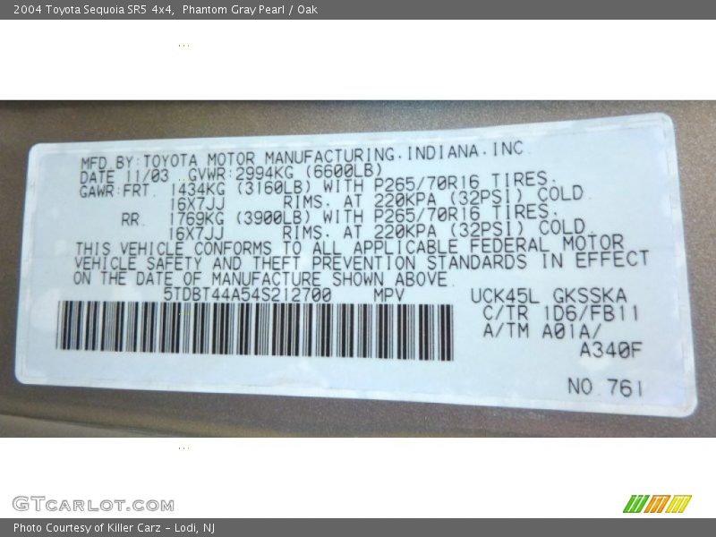 Phantom Gray Pearl / Oak 2004 Toyota Sequoia SR5 4x4