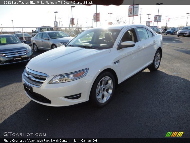 White Platinum Tri-Coat / Charcoal Black 2012 Ford Taurus SEL