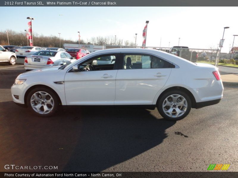 White Platinum Tri-Coat / Charcoal Black 2012 Ford Taurus SEL