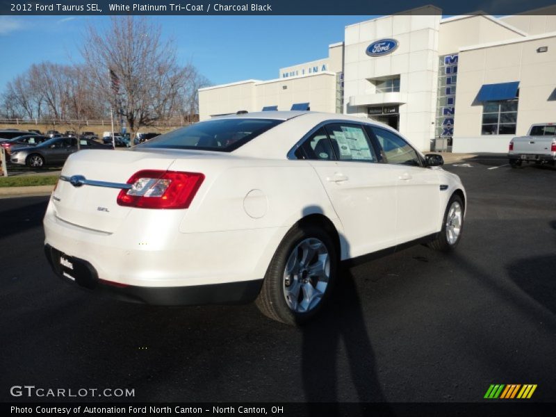 White Platinum Tri-Coat / Charcoal Black 2012 Ford Taurus SEL
