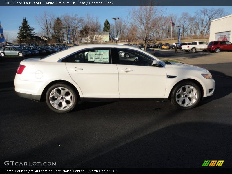 White Platinum Tri-Coat / Charcoal Black 2012 Ford Taurus SEL