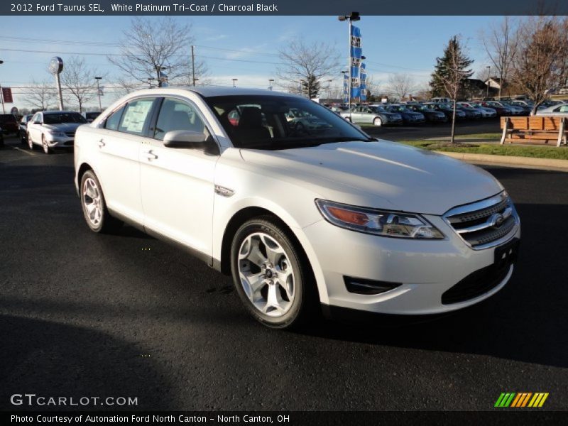 White Platinum Tri-Coat / Charcoal Black 2012 Ford Taurus SEL