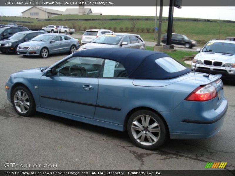 Ice Blue Metallic / Black/Gray 2007 Saab 9-3 2.0T Convertible