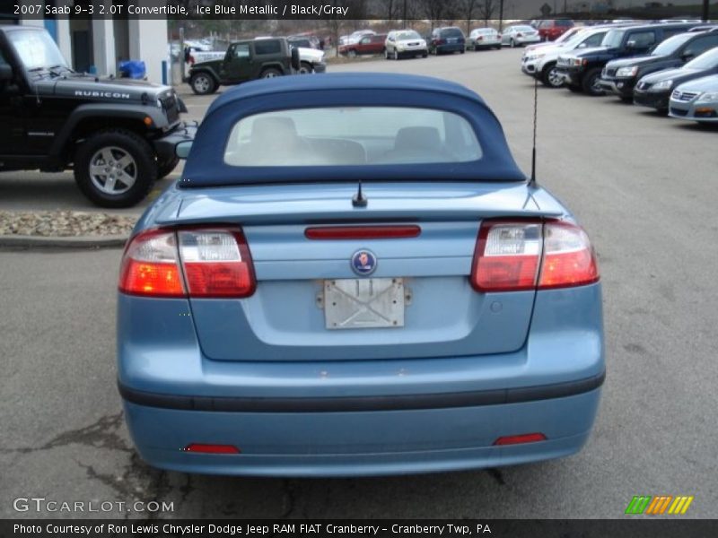 Ice Blue Metallic / Black/Gray 2007 Saab 9-3 2.0T Convertible
