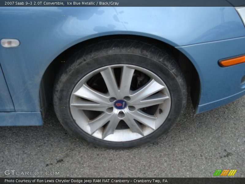 Ice Blue Metallic / Black/Gray 2007 Saab 9-3 2.0T Convertible