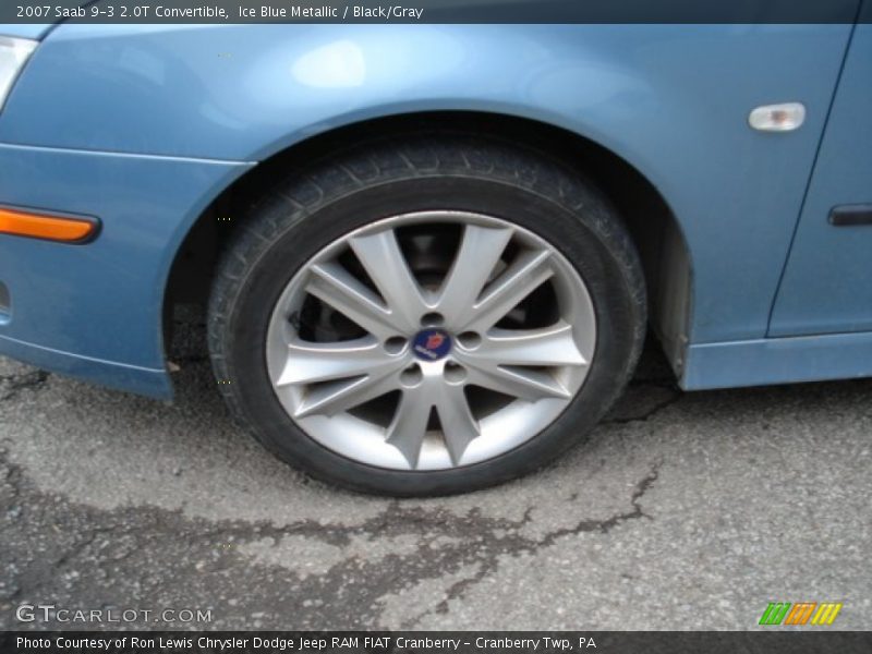 Ice Blue Metallic / Black/Gray 2007 Saab 9-3 2.0T Convertible