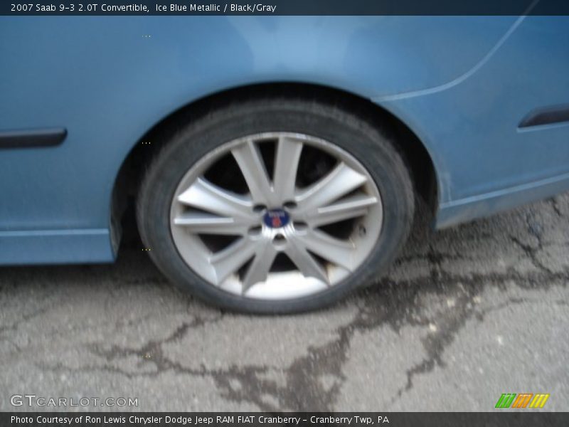 Ice Blue Metallic / Black/Gray 2007 Saab 9-3 2.0T Convertible