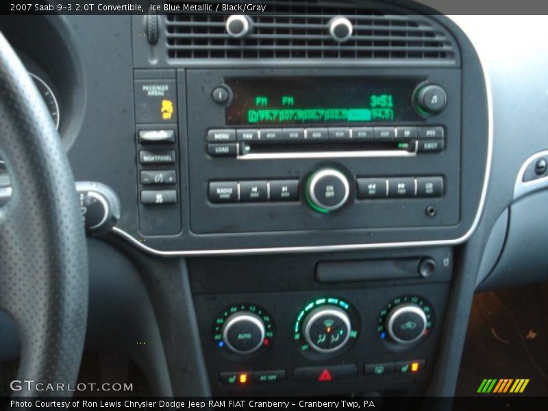 Ice Blue Metallic / Black/Gray 2007 Saab 9-3 2.0T Convertible