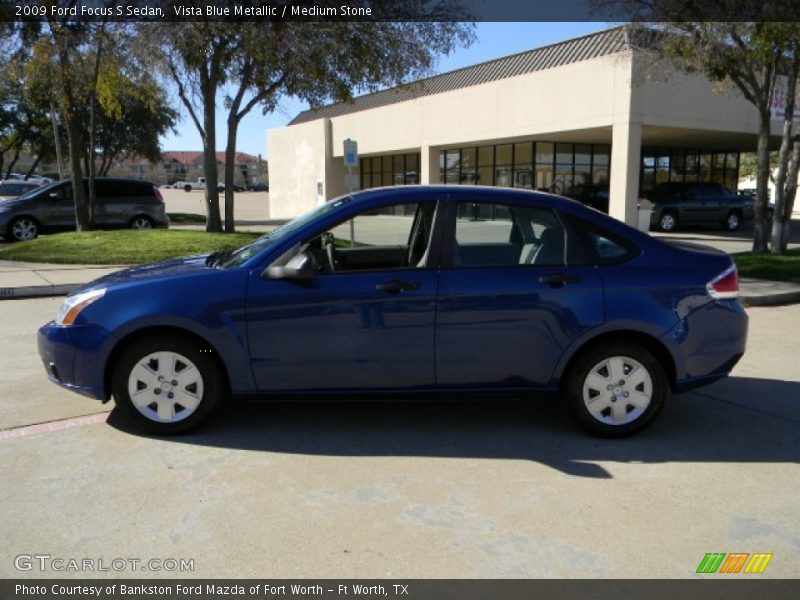 Vista Blue Metallic / Medium Stone 2009 Ford Focus S Sedan
