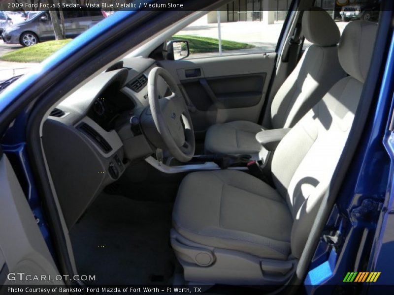 Vista Blue Metallic / Medium Stone 2009 Ford Focus S Sedan