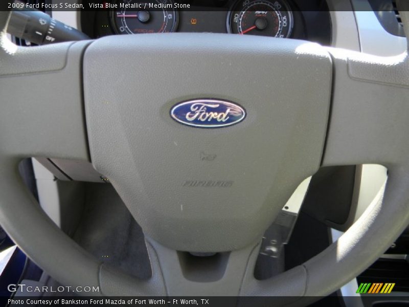Vista Blue Metallic / Medium Stone 2009 Ford Focus S Sedan