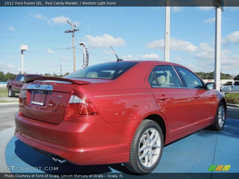 Red Candy Metallic / Medium Light Stone 2012 Ford Fusion SEL