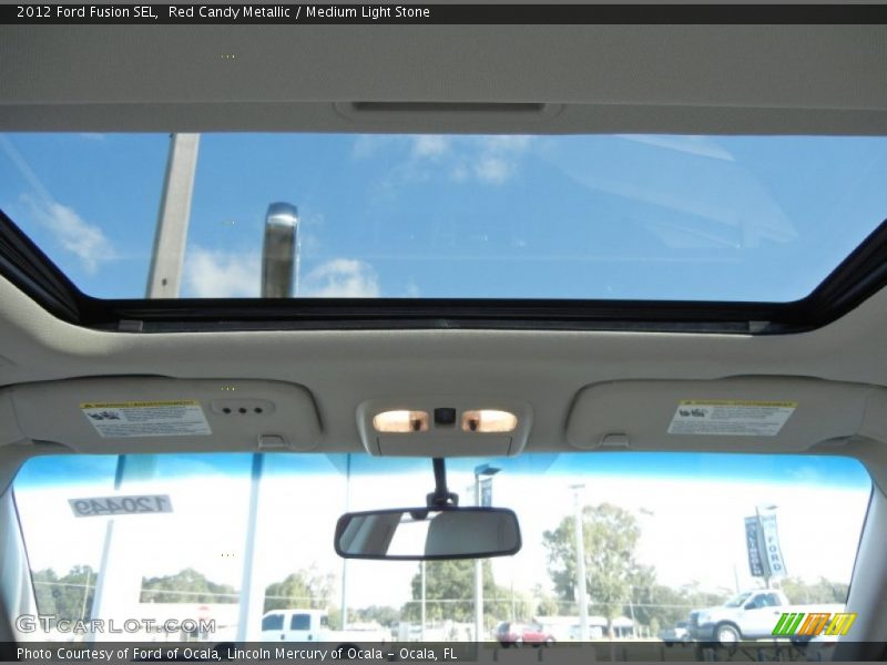 Red Candy Metallic / Medium Light Stone 2012 Ford Fusion SEL