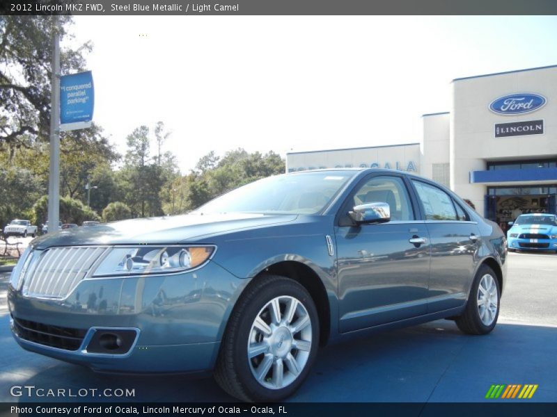 Steel Blue Metallic / Light Camel 2012 Lincoln MKZ FWD