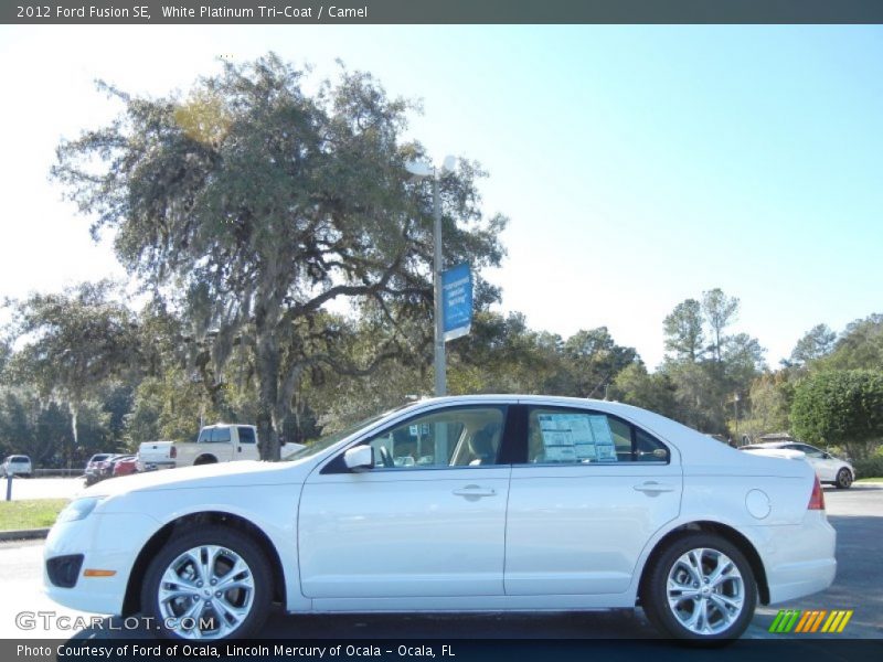White Platinum Tri-Coat / Camel 2012 Ford Fusion SE