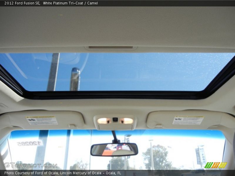 White Platinum Tri-Coat / Camel 2012 Ford Fusion SE