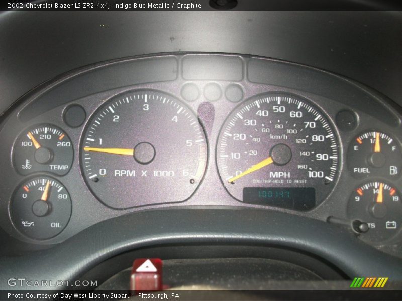 Indigo Blue Metallic / Graphite 2002 Chevrolet Blazer LS ZR2 4x4