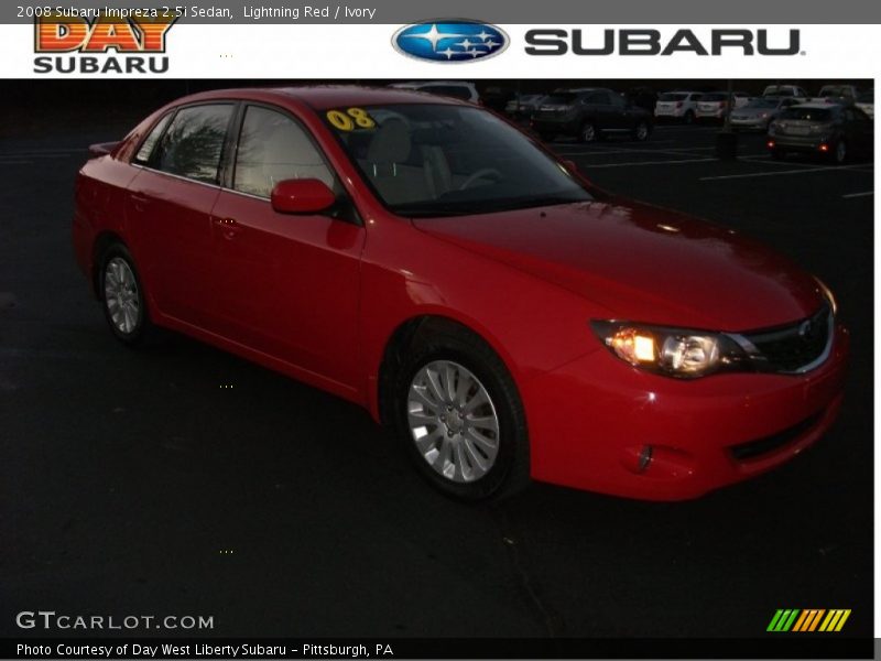 Lightning Red / Ivory 2008 Subaru Impreza 2.5i Sedan