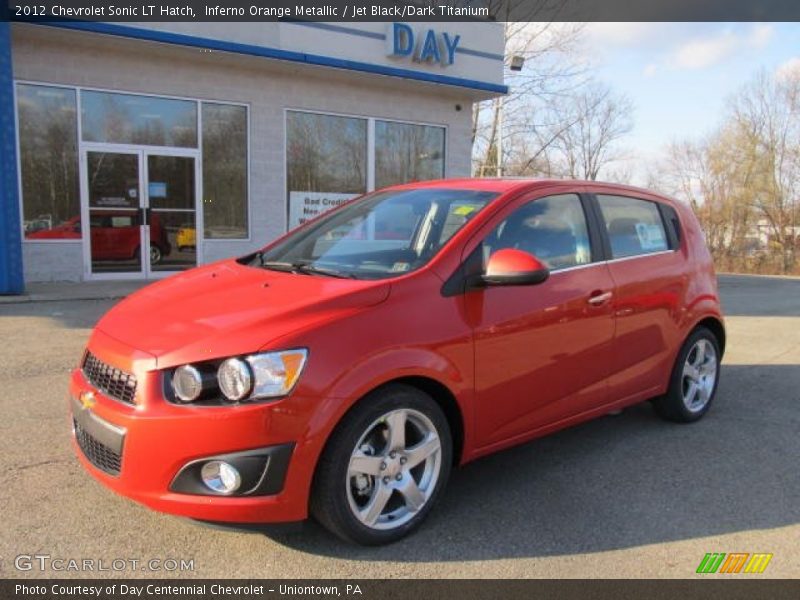 Inferno Orange Metallic / Jet Black/Dark Titanium 2012 Chevrolet Sonic LT Hatch
