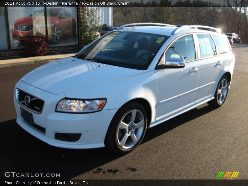 Ice White / R-Design Off Black/Cream 2011 Volvo V50 T5 R-Design