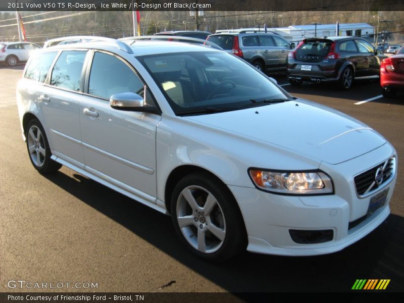 Ice White / R-Design Off Black/Cream 2011 Volvo V50 T5 R-Design