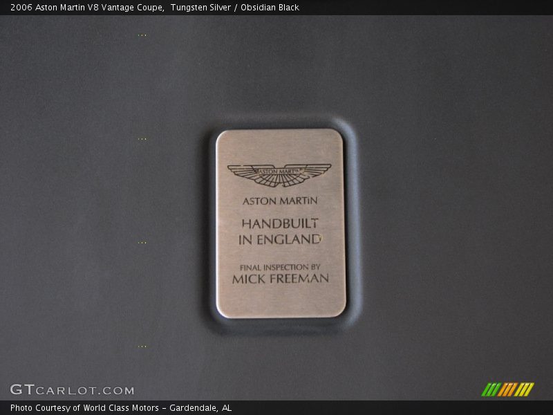 Tungsten Silver / Obsidian Black 2006 Aston Martin V8 Vantage Coupe
