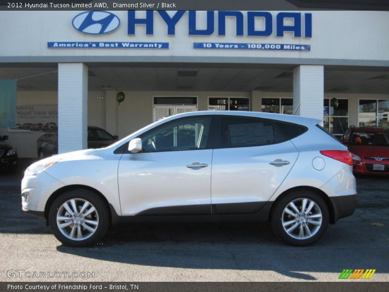 Diamond Silver / Black 2012 Hyundai Tucson Limited AWD