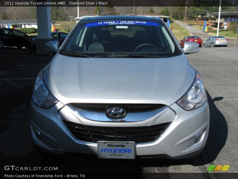 Diamond Silver / Black 2012 Hyundai Tucson Limited AWD