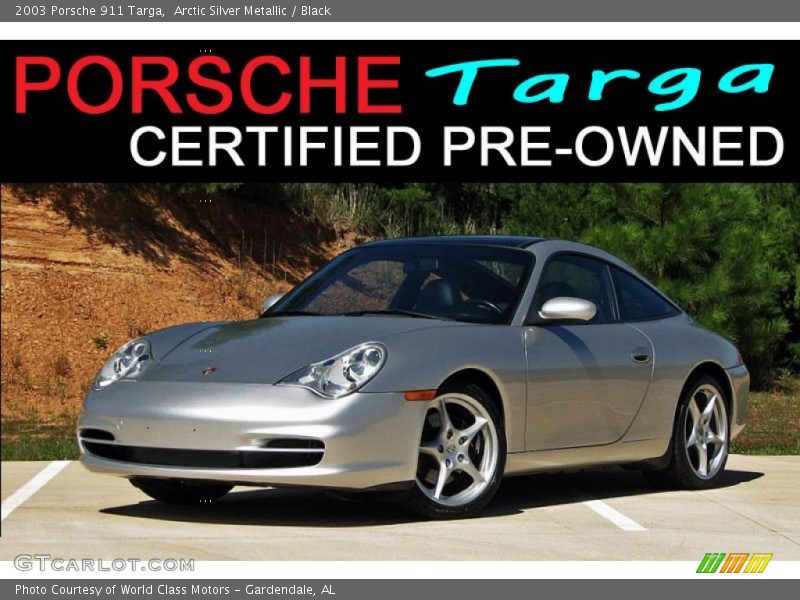 Arctic Silver Metallic / Black 2003 Porsche 911 Targa