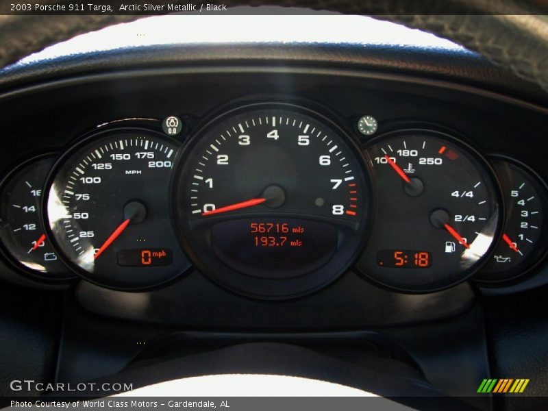 Arctic Silver Metallic / Black 2003 Porsche 911 Targa
