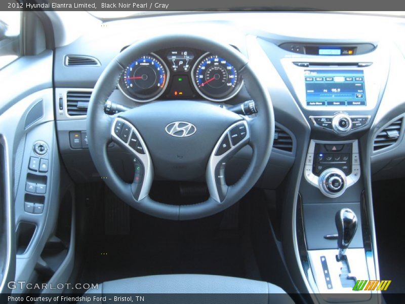 Black Noir Pearl / Gray 2012 Hyundai Elantra Limited