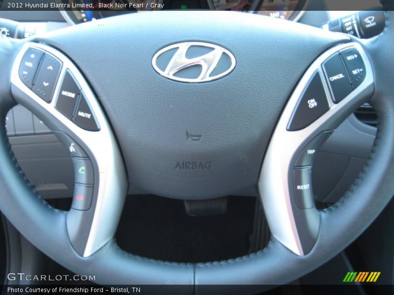 Black Noir Pearl / Gray 2012 Hyundai Elantra Limited