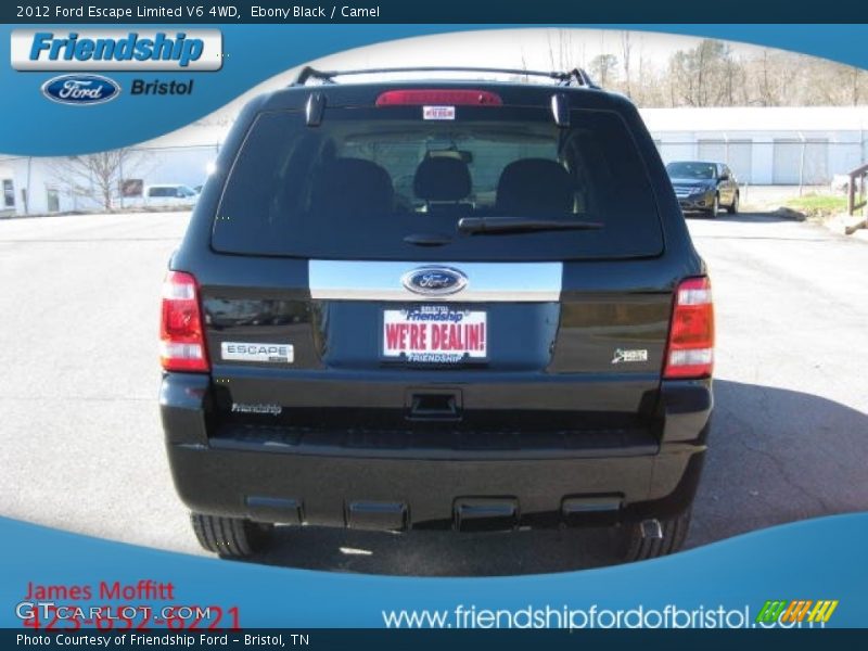 Ebony Black / Camel 2012 Ford Escape Limited V6 4WD