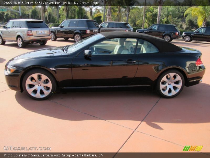 Jet Black / Cream Beige 2005 BMW 6 Series 645i Convertible