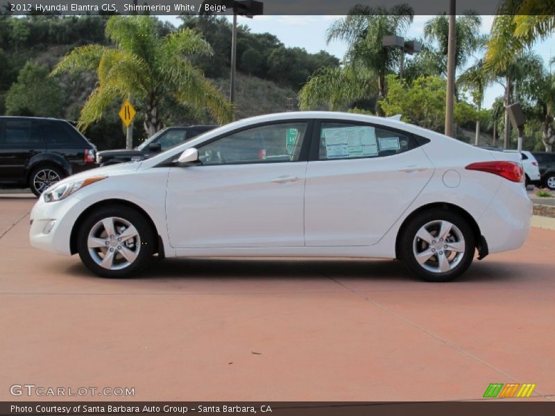 Shimmering White / Beige 2012 Hyundai Elantra GLS