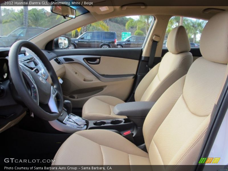 Shimmering White / Beige 2012 Hyundai Elantra GLS