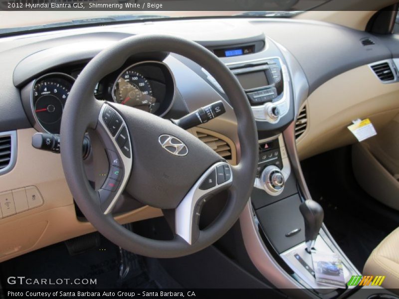 Shimmering White / Beige 2012 Hyundai Elantra GLS