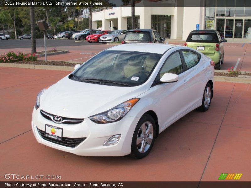 Shimmering White / Beige 2012 Hyundai Elantra GLS