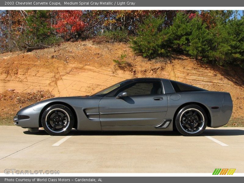 Medium Spiral Gray Metallic / Light Gray 2003 Chevrolet Corvette Coupe