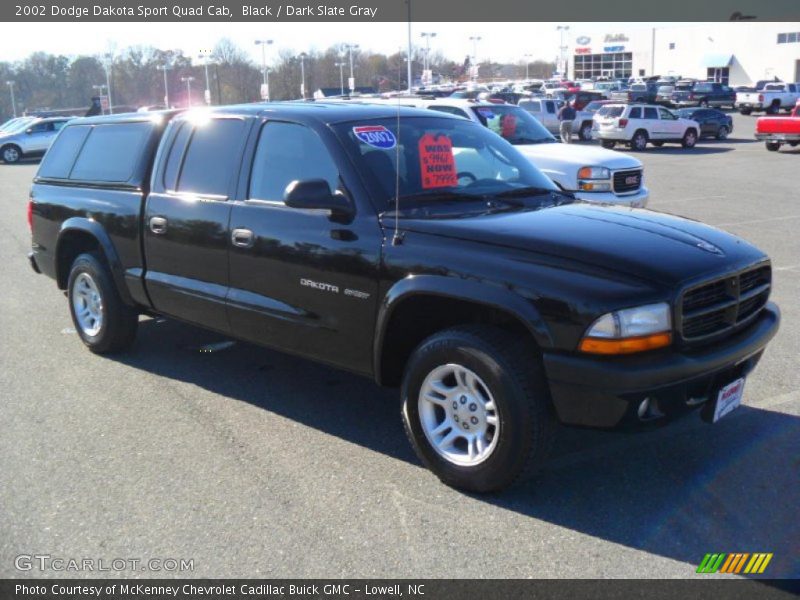 Black / Dark Slate Gray 2002 Dodge Dakota Sport Quad Cab