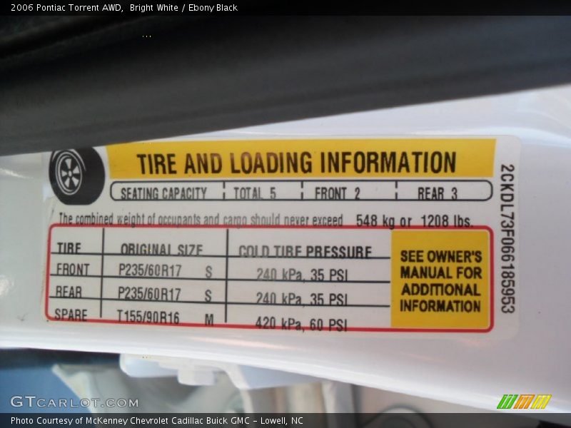 Bright White / Ebony Black 2006 Pontiac Torrent AWD
