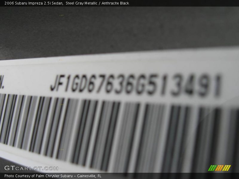 Steel Gray Metallic / Anthracite Black 2006 Subaru Impreza 2.5i Sedan
