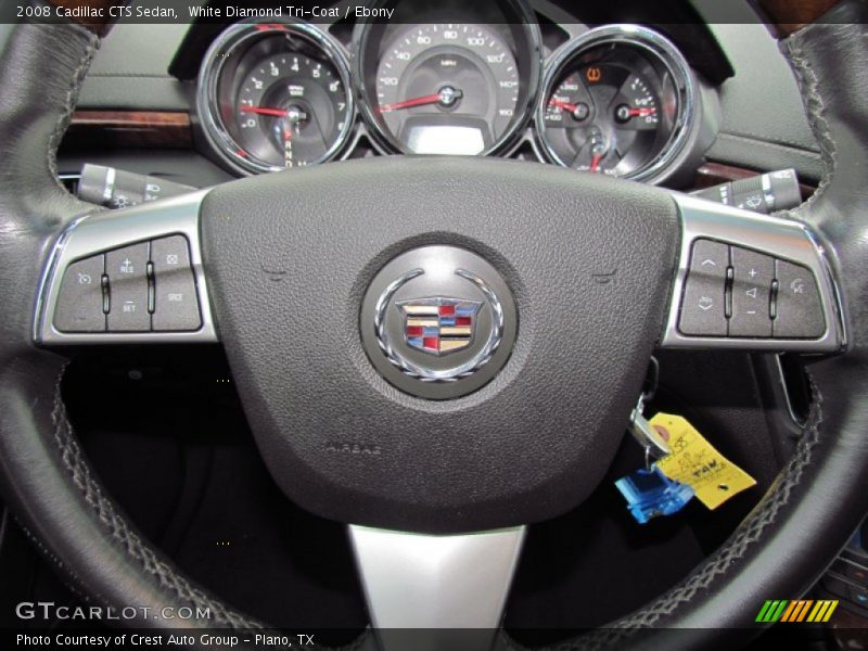 White Diamond Tri-Coat / Ebony 2008 Cadillac CTS Sedan